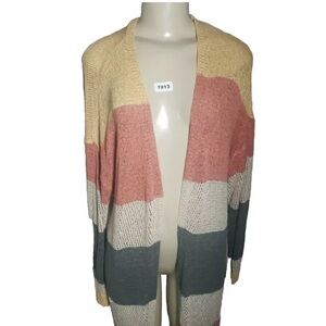 Maurice’s Medium Color block Open Stitch Duster Cardigan